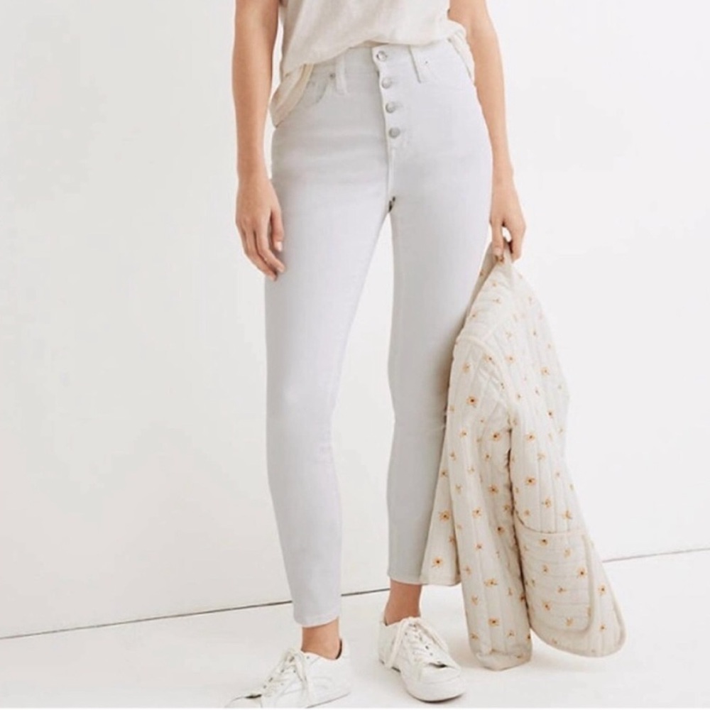 Madewell high rise curvy skinny crop white jeans 37
